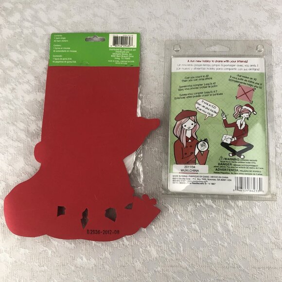 Bucilla Let It Snow Cross Stitch Ornament Kit & Creatology Santa Foam Craft NWT - Picture 2 of 13